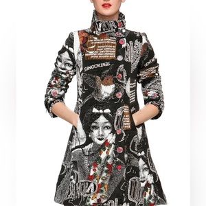 Stunning Graphic A-Line Peacoat
